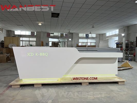Artistic LED Lighting Reception Desk: Luxurious solid surface