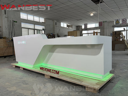 Artistic LED Lighting Reception Desk: Luxurious solid surface