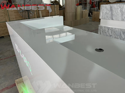 Artistic LED Lighting Reception Desk: Luxurious solid surface