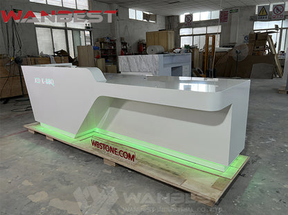 Artistic LED Lighting Reception Desk: Luxurious solid surface