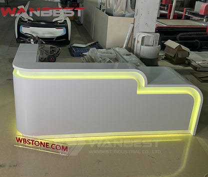 Capture Attention: Fashionable Color LED Reception Desks