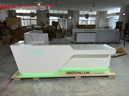 Artistic LED Lighting Reception Desk: Luxurious solid surface