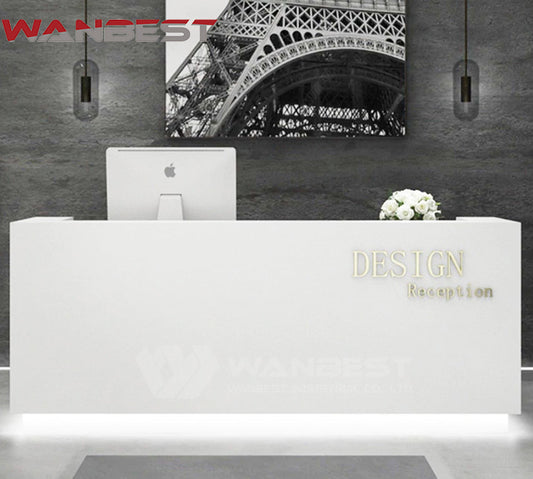 salon modern office black white reception desk desgin